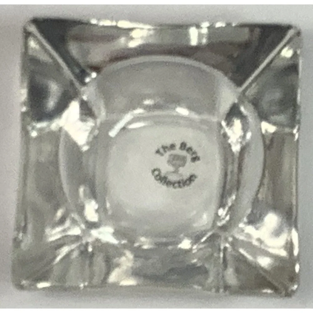 Vintage Clear Glass Individual Open Salt‎ Cellar, Square The Berg Collection